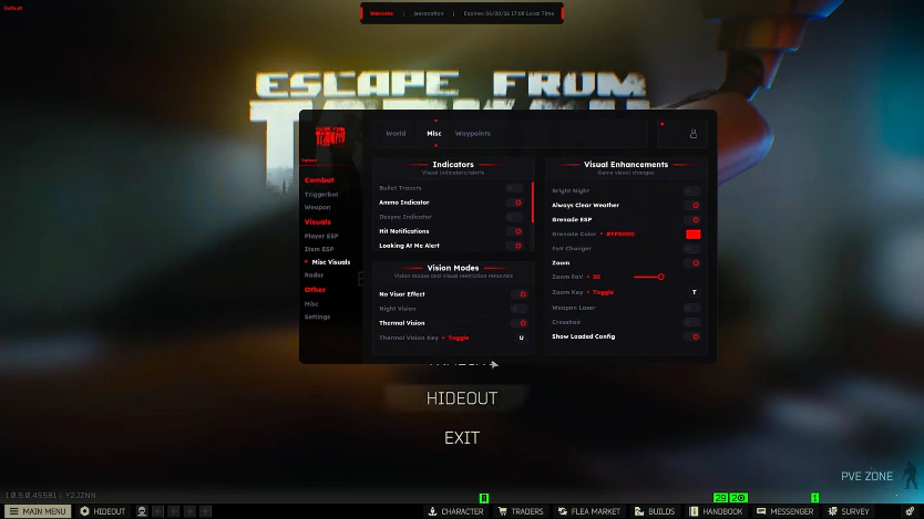 Wallhack outlines for enemy PMCs