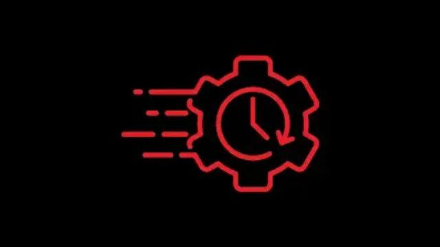 Red gear with a clock inside and motion lines, the UGC mark.